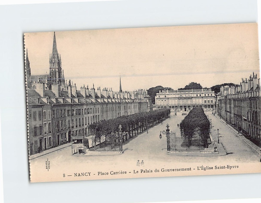 Postcard Place de la Carrière Government Palace Basilica of Saint Epvre Nancy