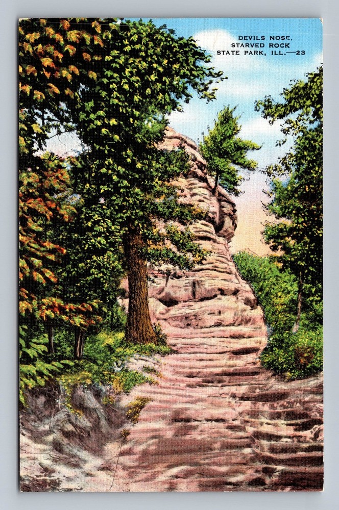 Starved Rock State Park IL-Illinois Devils Nose Vintage Postcard