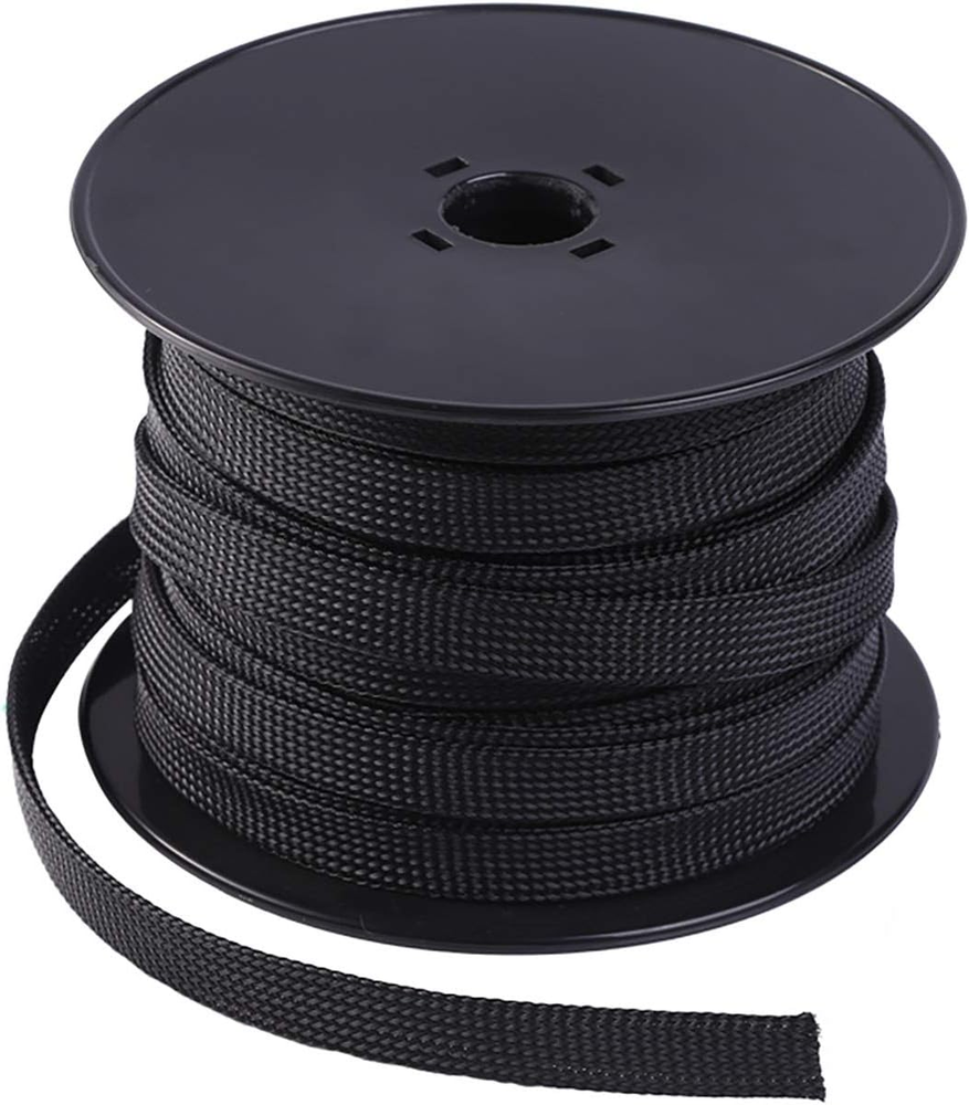 Keco 100Ft 1/2 Inch PET Expandable Braided Cable Sleeve for Wire Protection