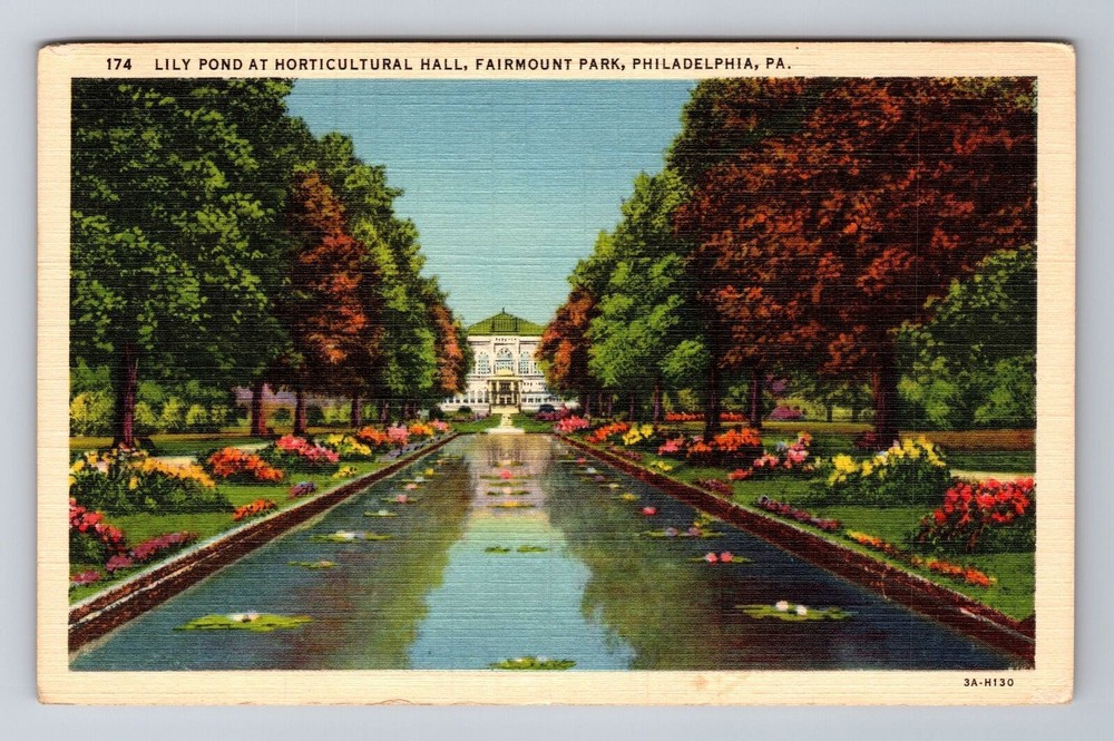 Philadelphia PA-Pennsylvania, Fairmount Park Lily Pond, Antique Vintage Postcard