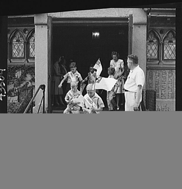 Brooklyn New York USA 1910s Children Leaving Sunday School Church of the Good