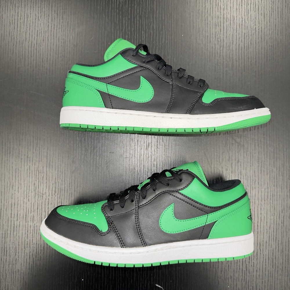 Jordan 1 Low Black Lucky Green Size 10