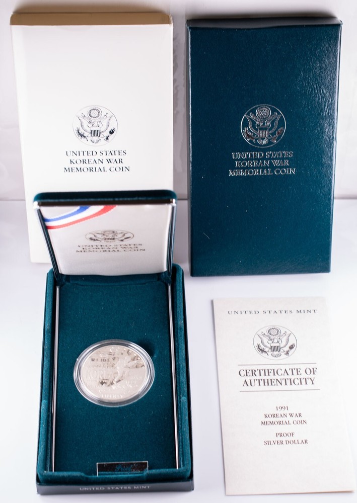 1991-P United States Korean War Memorial Coin Proof UNC Silver $1 OGP/COA