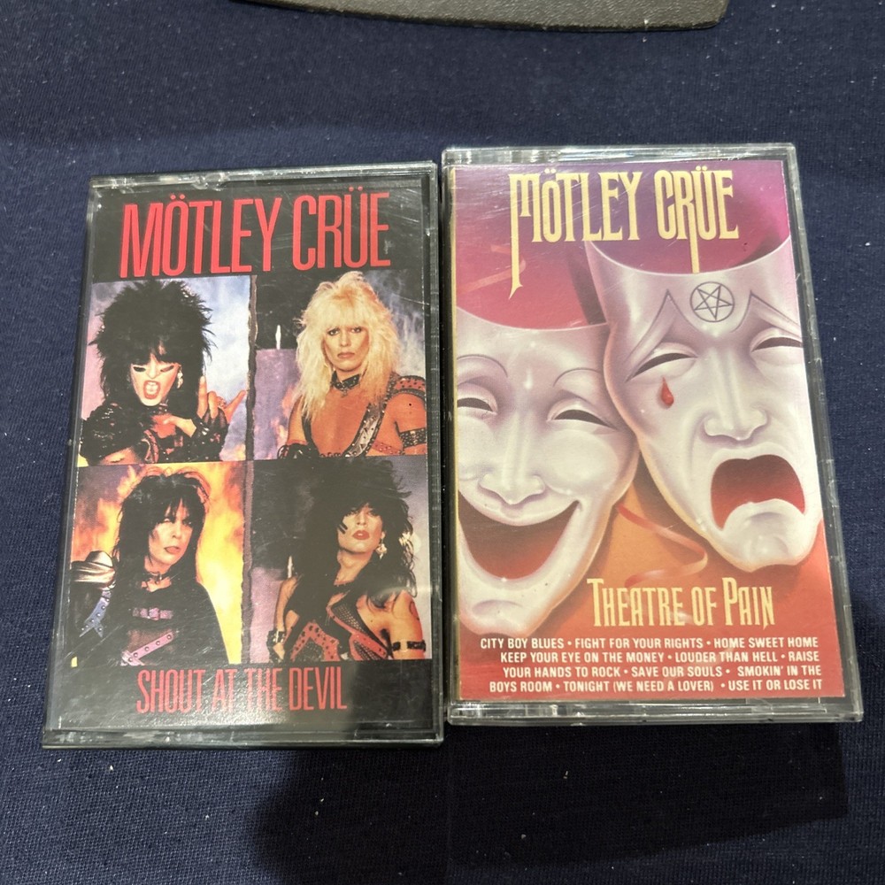 Lot of 2 MOTLEY CRUE Cassette Shout at the Devil & Theatre of Pain