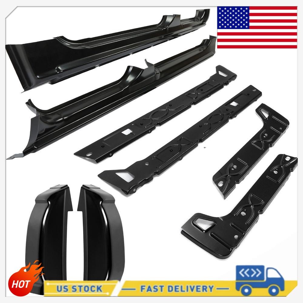 For Silverado Sierra 1500 01-07 Crew Cab Outer& Inner Rocker Panels& Cab Corner