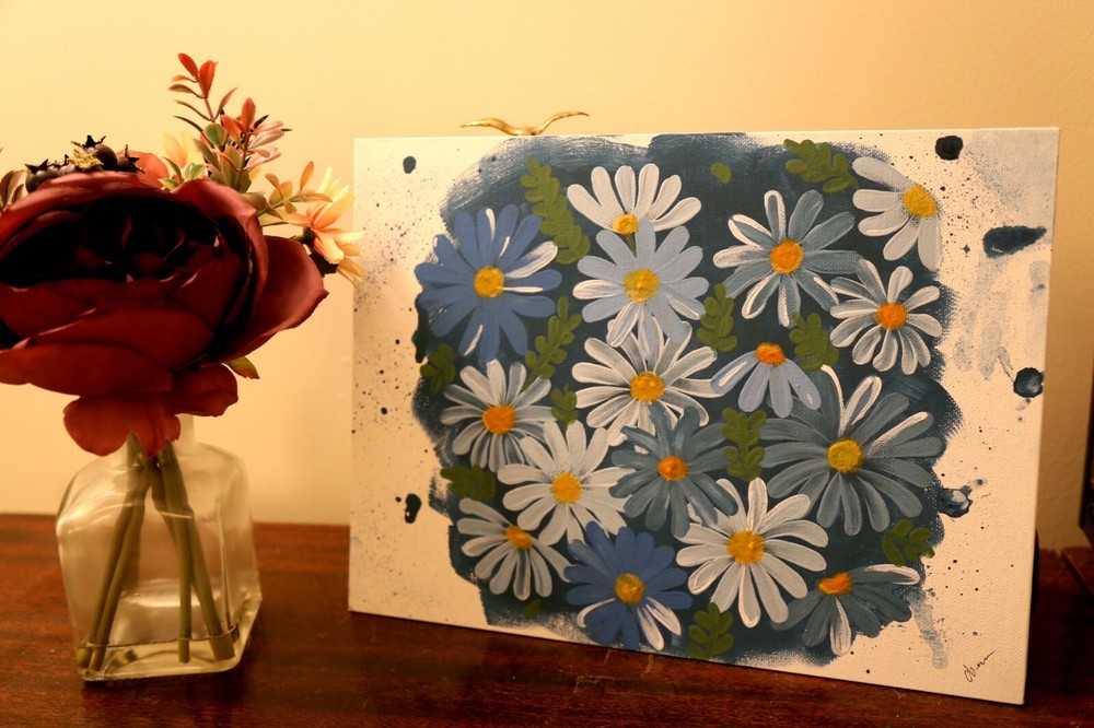 Decorative paintings paintings on canvas Original little daisy Blue da