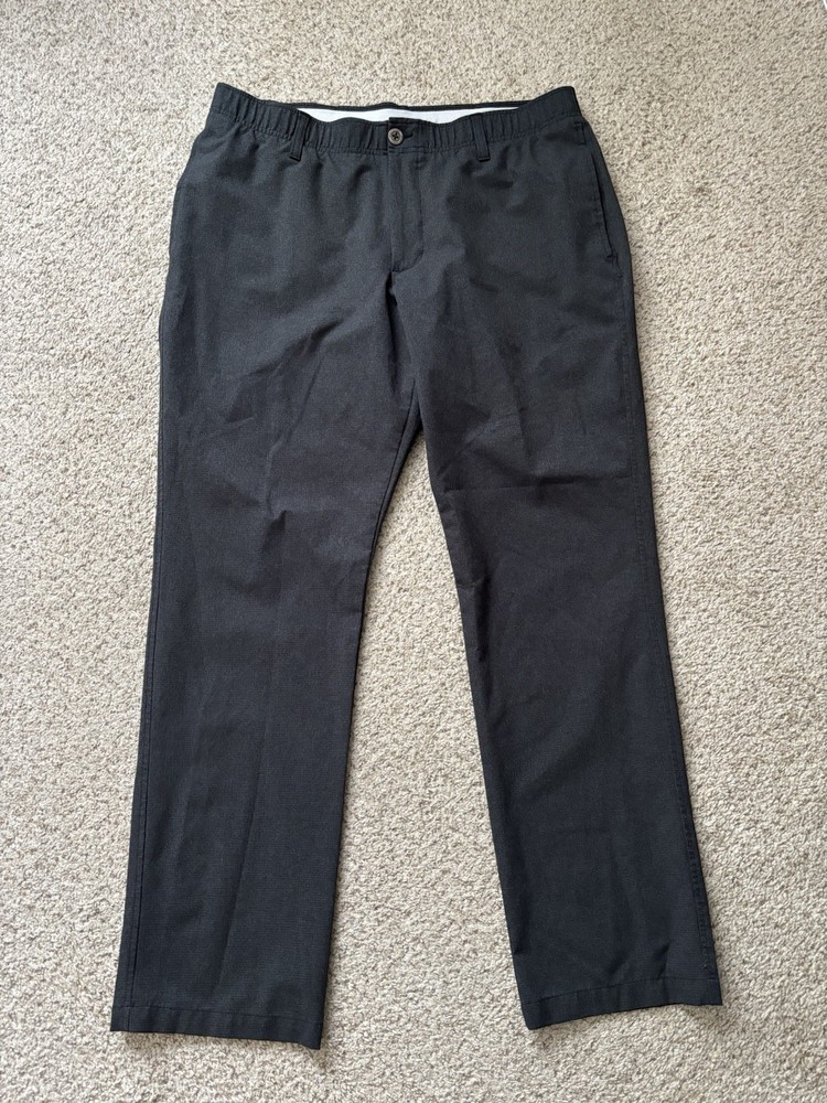 Under Armour Pants Mens Sz 38x32 Black UA Golf Vented Pants Straight Breathable