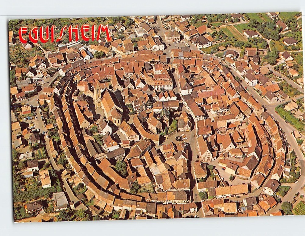 Postcard Aerial View Eguisheim Haut-Rhin France