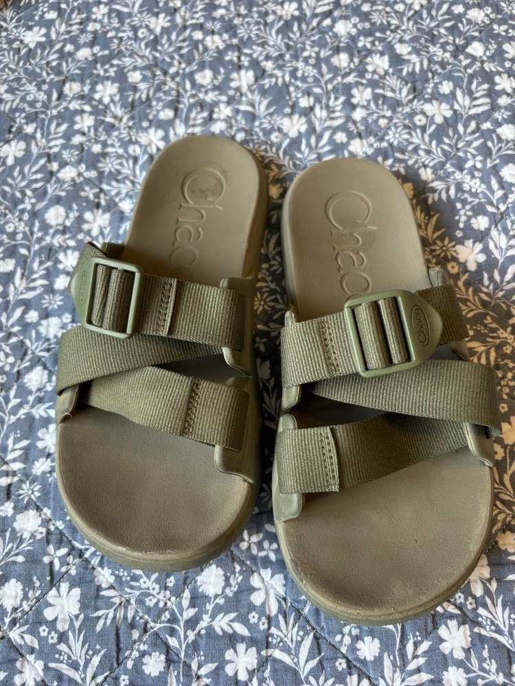 Chaco Chillos Slides in Olive Green - Comfortable Outdoor Sandals