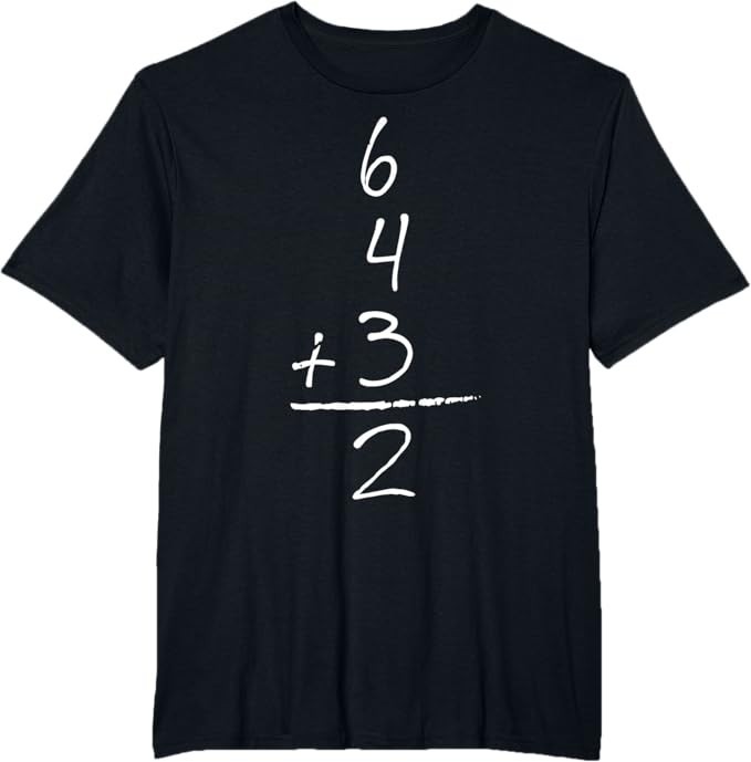 Baseball Inspired Math 6 4 3 2 Double Play Softball Game Tee T-Shirt