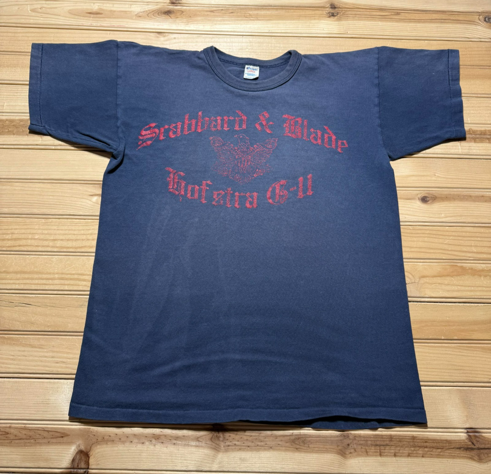 Vintage 80s Scabbard & Blade Hofstra G-11 Military Honor Society Shirt - Large