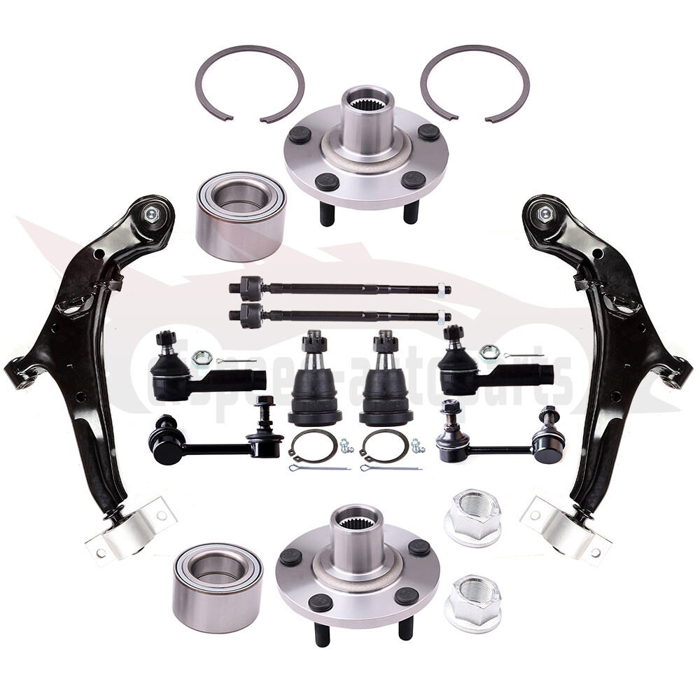 12PCS Suspension Kit for 2000-2003 Nissan Maxima - Control Arms, Ball Joints, Tie Rods, End Links