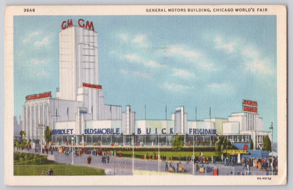 Chicago, IL General Motors Building, Century of Progress Expo, Linen 1934
