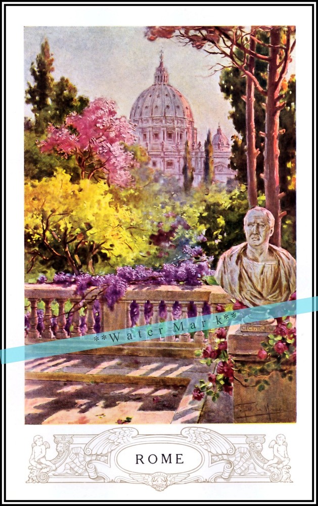 Rome Italy 1929 Italian Tourist Ad Vintage Poster Print Retro Style Travel Art