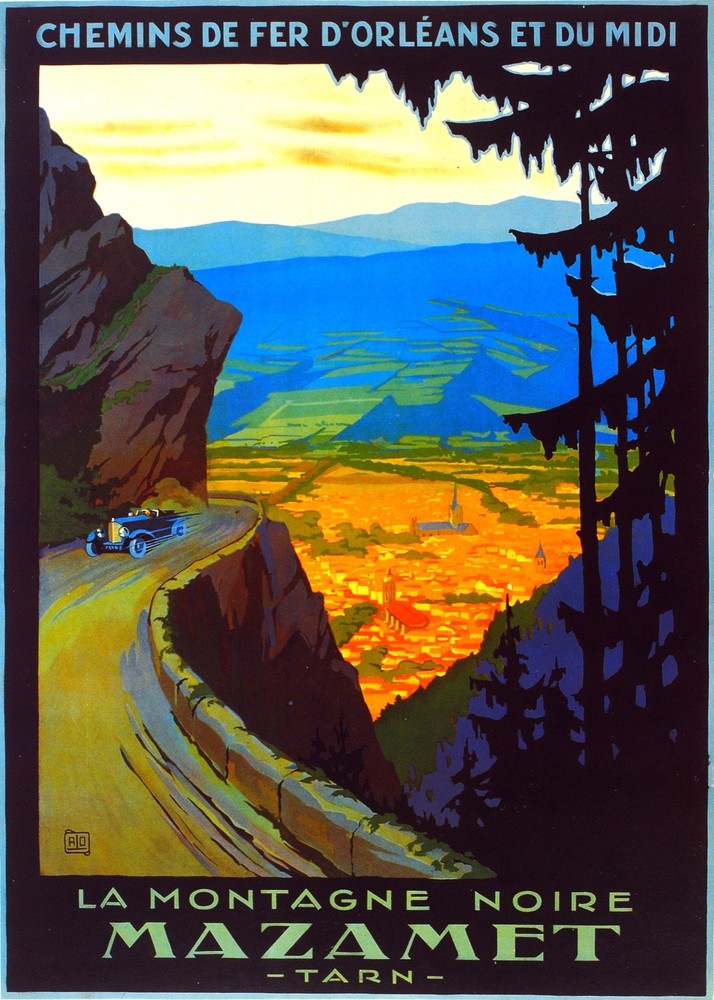 Chemin de Fer Orleans Mazamet Decorative Poster. Fine Graphic Art Design. 2980