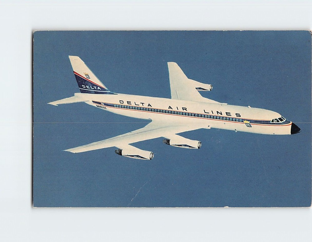 Postcard Convair 880 Jetliner Delta Airlines