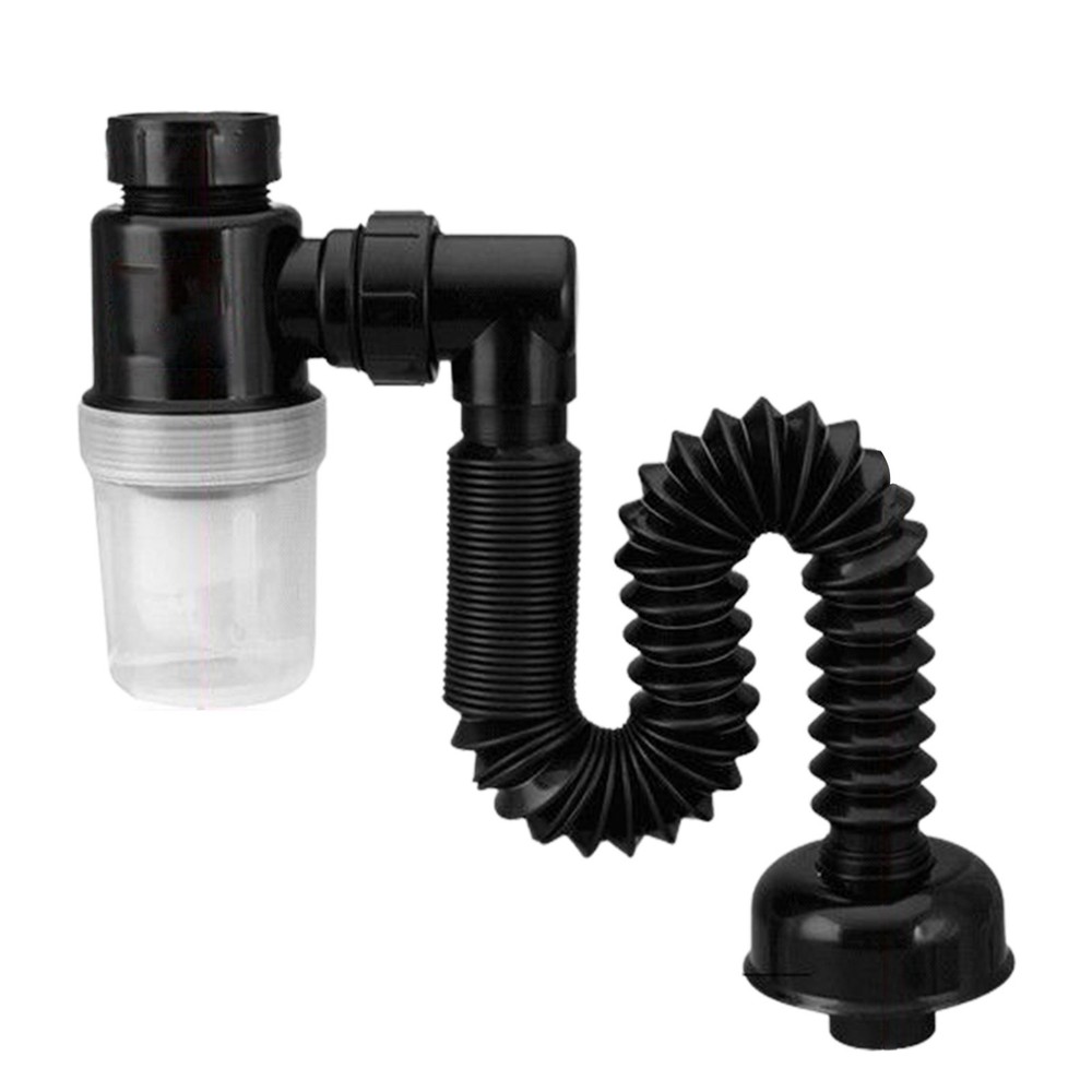 Bathroom Sink Flexible Anti-odor Tube Pipe Sink Basin Water S-Trap Drain Hose