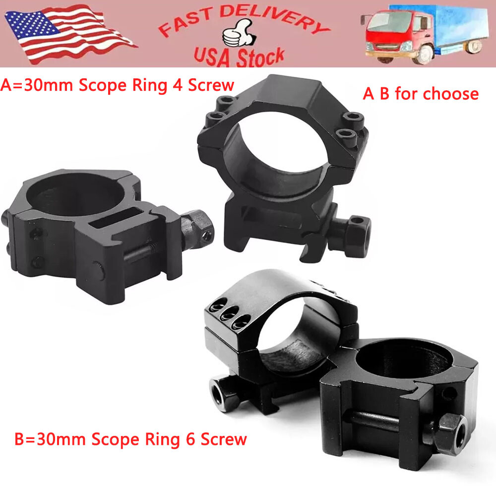 30mm Low Profile Scope Mount Rings for Weaver Picatinny Rail - Black - US Made - Durable and Secure Fit for Optics