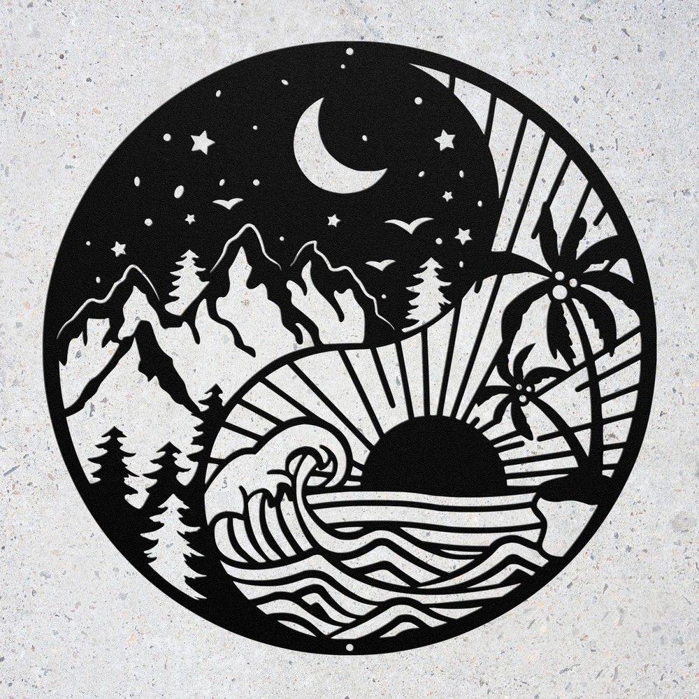 Moon Sun and Stars Metal Wall Art Housewarming Gifts Home Decor Hanging Decor
