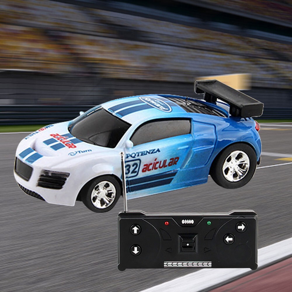 LED Mini RC Racing Car with Light - Coke Can Toy for Boys & Kids