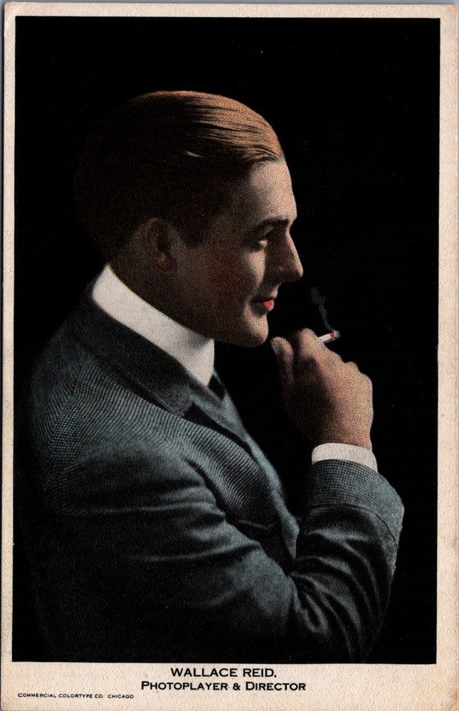 Wallace Reid Photoplayer Director Octochrome Postcard Commercial Colortype
