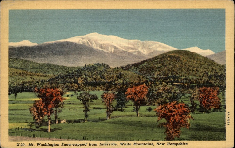 Mt Washington New Hampshire snow White Mountains postcard mailed 1942
