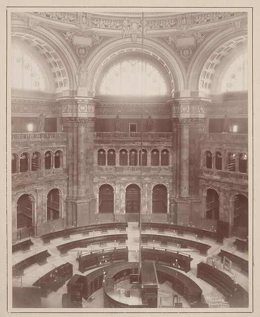 Congressional Library. Public Reading Room. / L. C. Handy, photographer.
