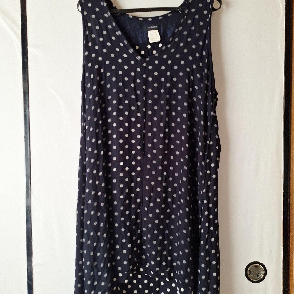 Pas de Calais Dot Print Sleeveless Tunic Top Size M Made in Japan
