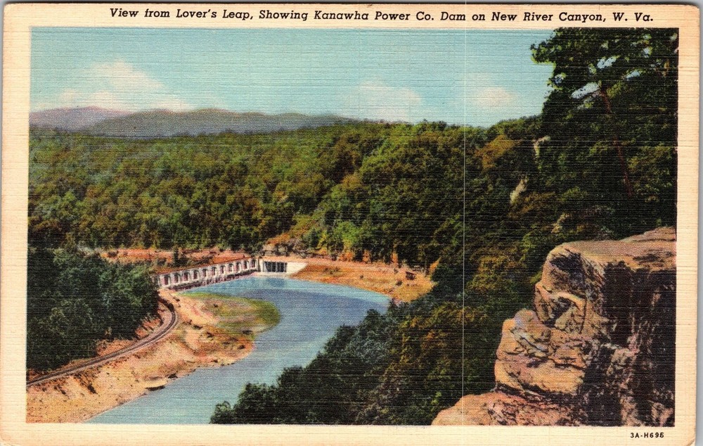 River Canyon WV-West Virginia, View Lover's Leap, Vintage Postcard