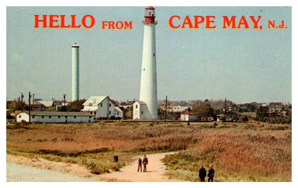 1980s Historic Lighthouse at Cape May Point New Jersey Vintage Postcard