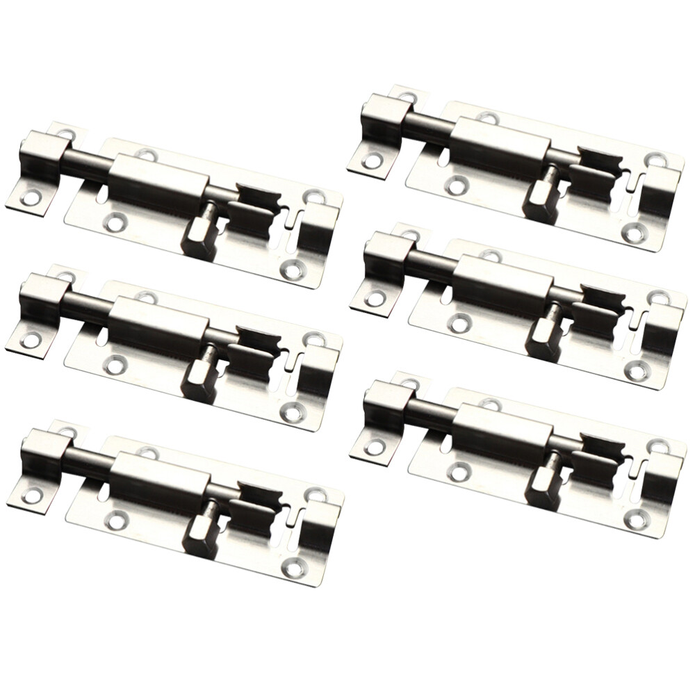 6 Pcs Barrel Bolts Stainless Reinforcer Interior Door Lock Latch