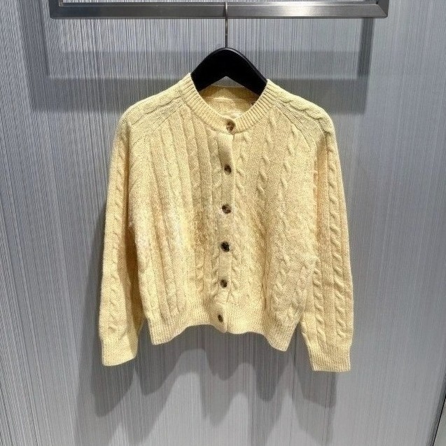 Women Doen Round Neck Knit Long Sleeve Cardigan Top