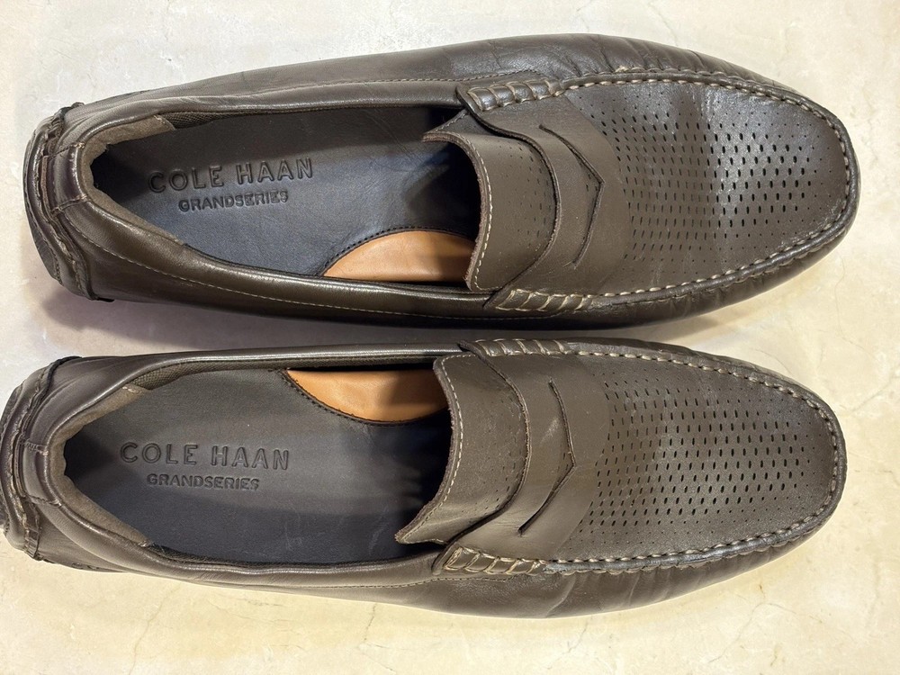 Cole Haan Grandseries Brown Leather Men's Loafer Slip On Casual Shoes 11.5M