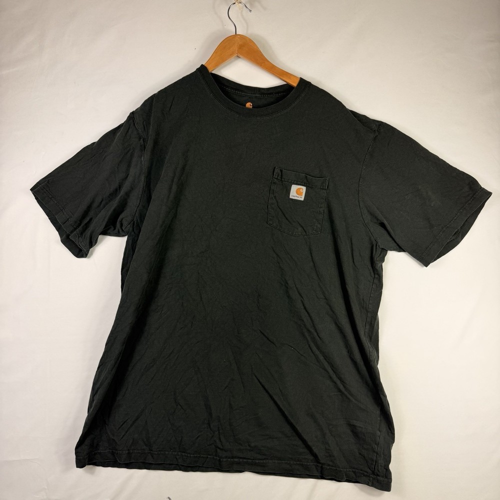 Carhartt TShirt Mens 2XL Tall Original Fit Black Short Sleeve Pocket 100% Cotton