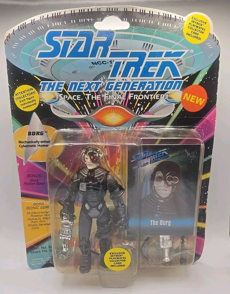 Star Trek TNG Playmates BORG Alien DRONE Action Figure + Skybox Card #6077 MOC