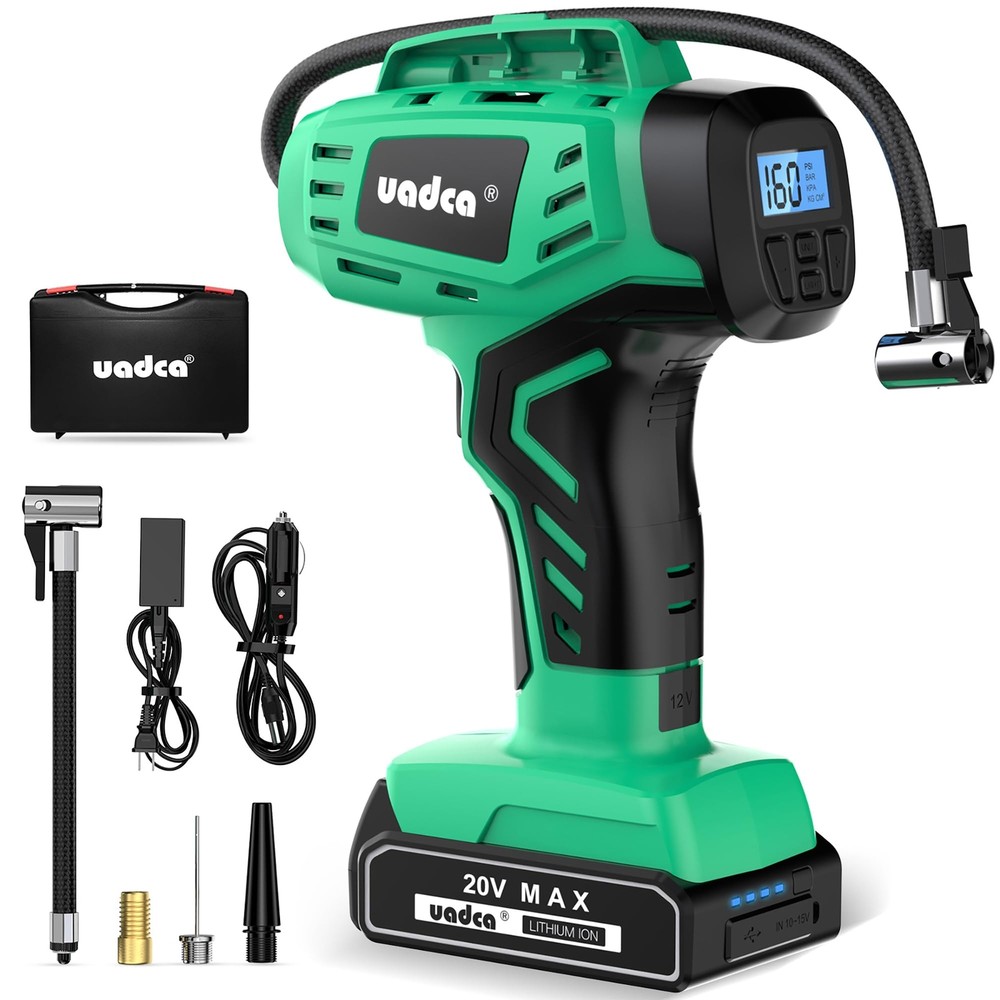 Tire Inflator Air Compressor 20V Rechargeable Battery Powered 160PSI Portable