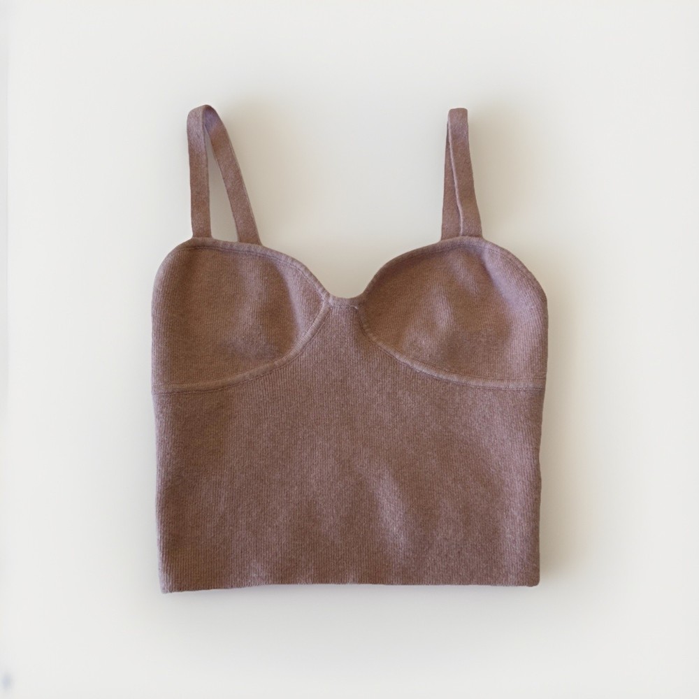 Wilfred Aritzia Knit Bustier Tank Top S Pink Cashmere Blend Coquette Balletcore