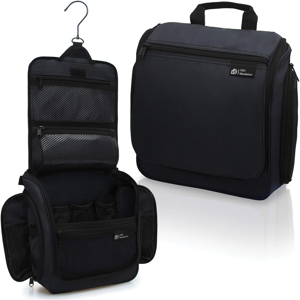 D&D Hanging Travel Toiletry Bag for Men & Women - Large Cosmetic Makeup Organizer