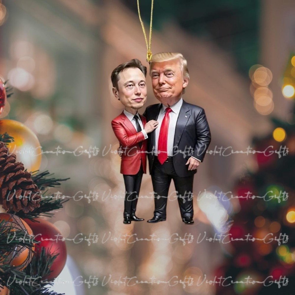 Trump   Musk Acrylic Hanging Ornament  Perfect for Christmas  Trump Ornament  Tr