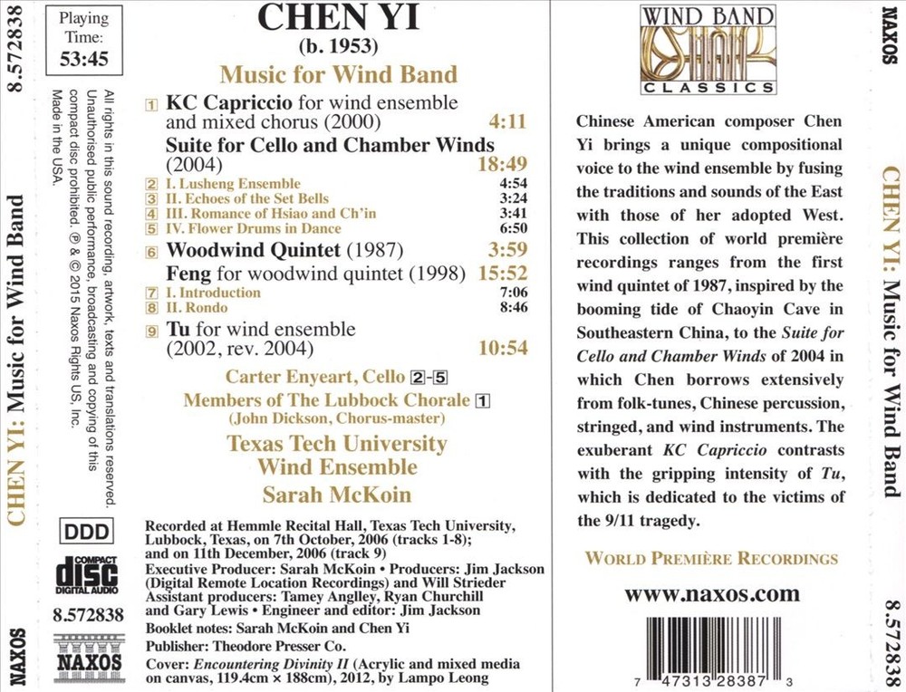 Texas Tech University Wind Ensemble/Carter Enyeart/Sarah Mckoin Chen Yi: Suite F