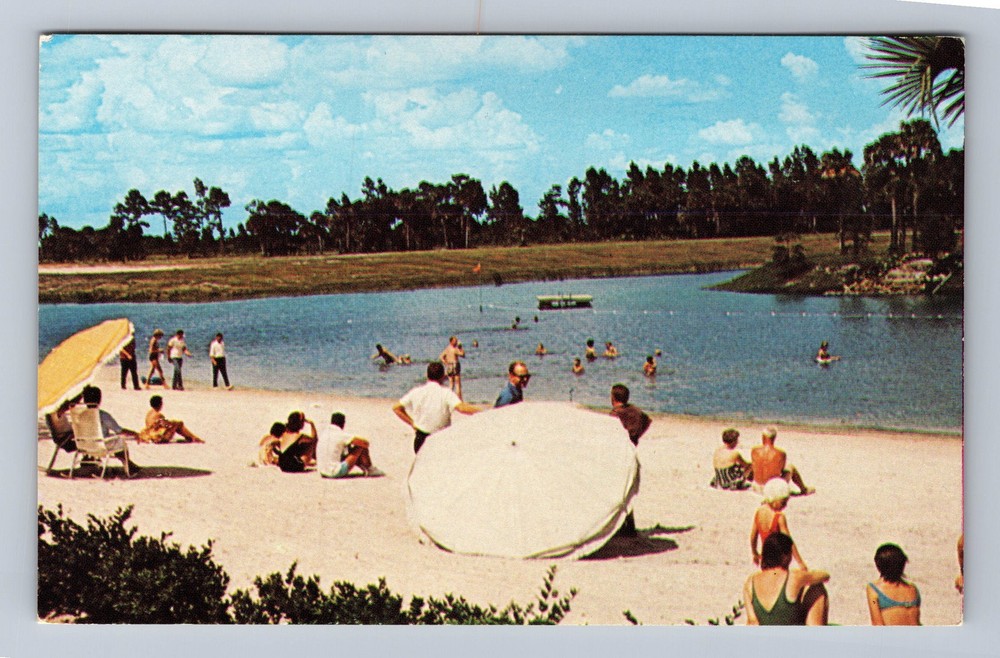 Lehigh Acres FL-Florida Swimming At Lake Camillie Vintage Postcard