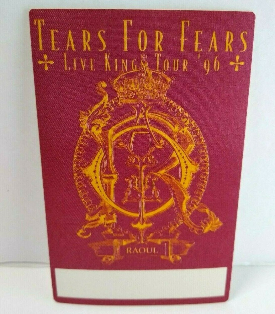 Tears For Fears Live Kings Tour 1996 Backstage Pass Original vintage Synth-Pop