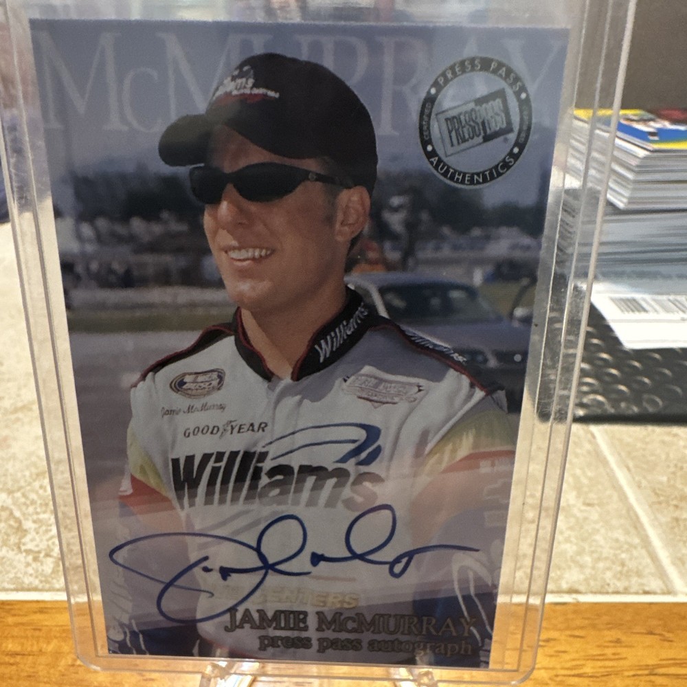Press Pass Authentics Jamie McMurray Autograph NASCAR Race Card NNO