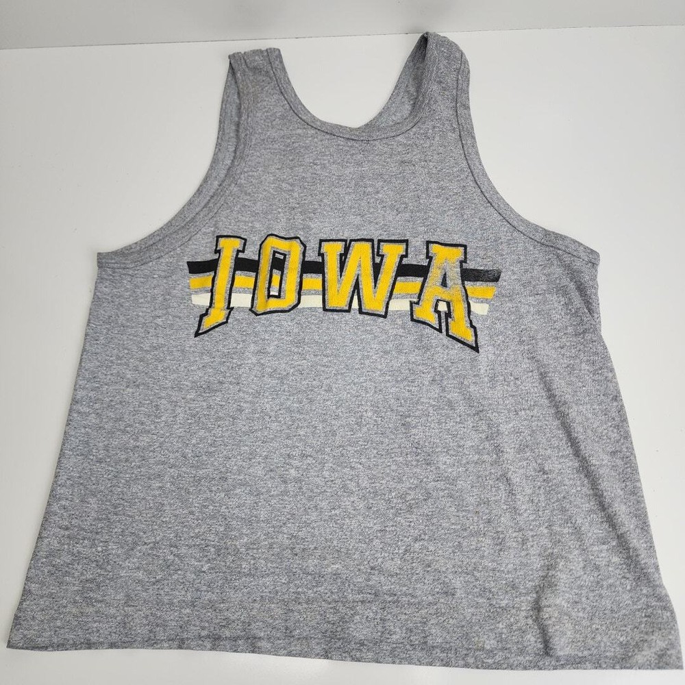 NCAA Iowa University Gray Activewear Tank Top School Campus Colors Men's Size S