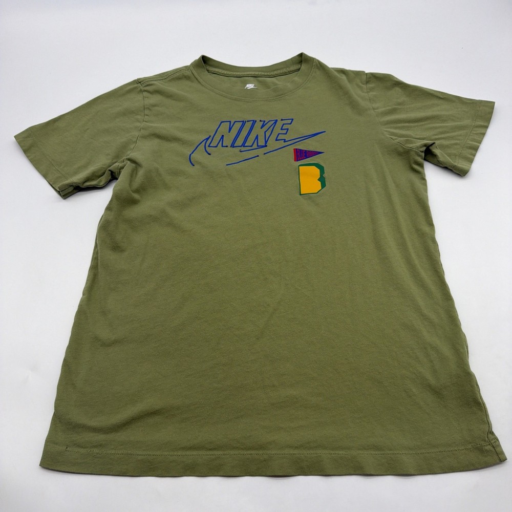 Nike The Nike Tee Blue Ribbon T-shirt Boys XL Green Graphic Print Logo.#45603