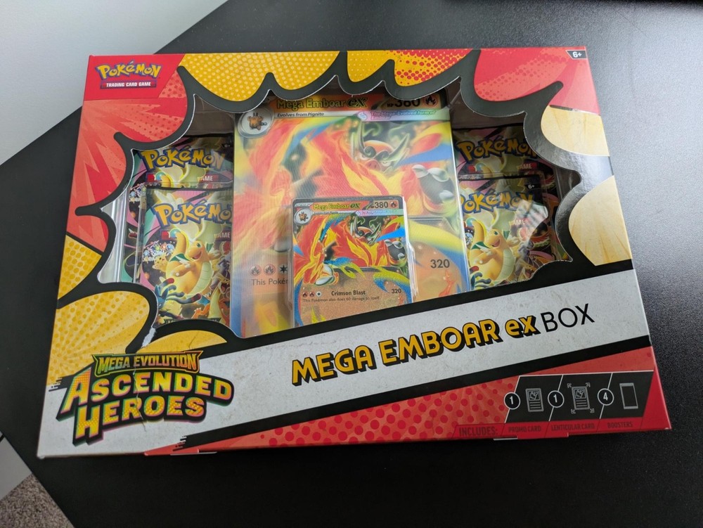 New Pokemon TCG Mega Evolution Ascended Heroes Mega Emboar EX Box