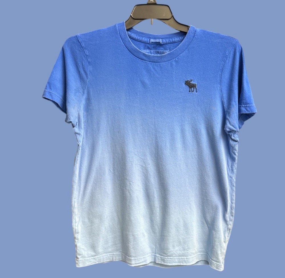 Abercrombie kids Boys Blue Ombré moose Muscle Fit t-shirt size XL
