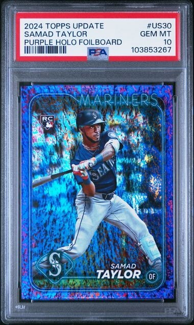 2024 Topps Update Purple Holo Foilboard Samad Taylor RC #US30 /799 PSA 10 POP 1