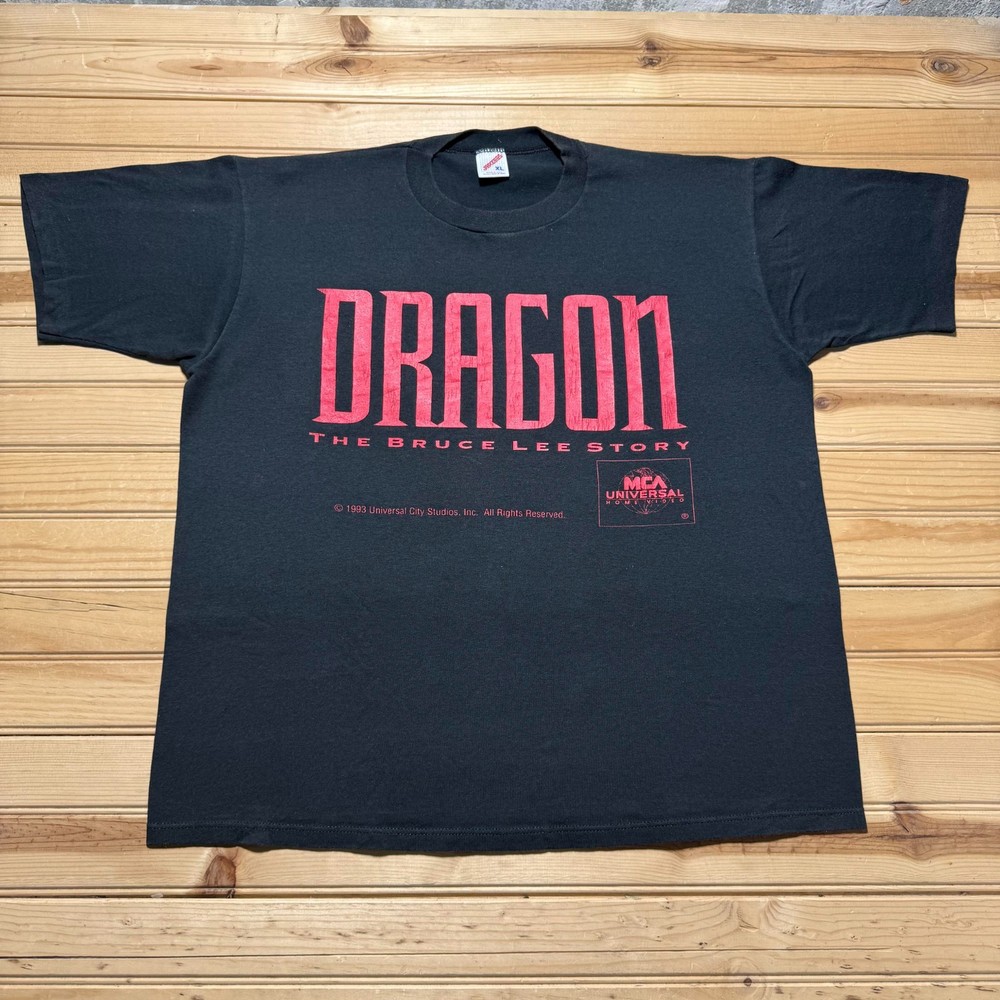 Vintage 90s 1993 Dragon The Bruce Lee Story Movie Promo T-Shirt USA Made Size XL