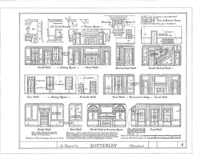 Photo:Hollywood Maryland 1900s Sotterley HABS architectural floor plans